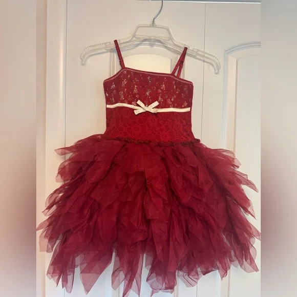 Ooh! La, La! Couture Red Dress with Sparkling Gold Details - Picture 2 of 4